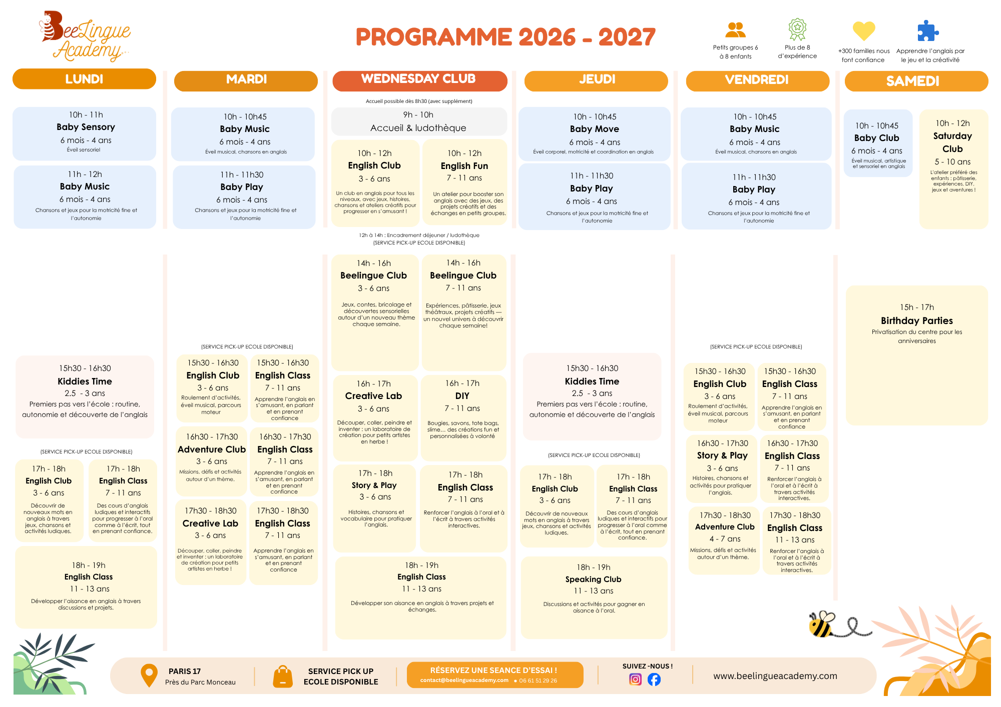 Programme 2026-2027 — Poster détaillé